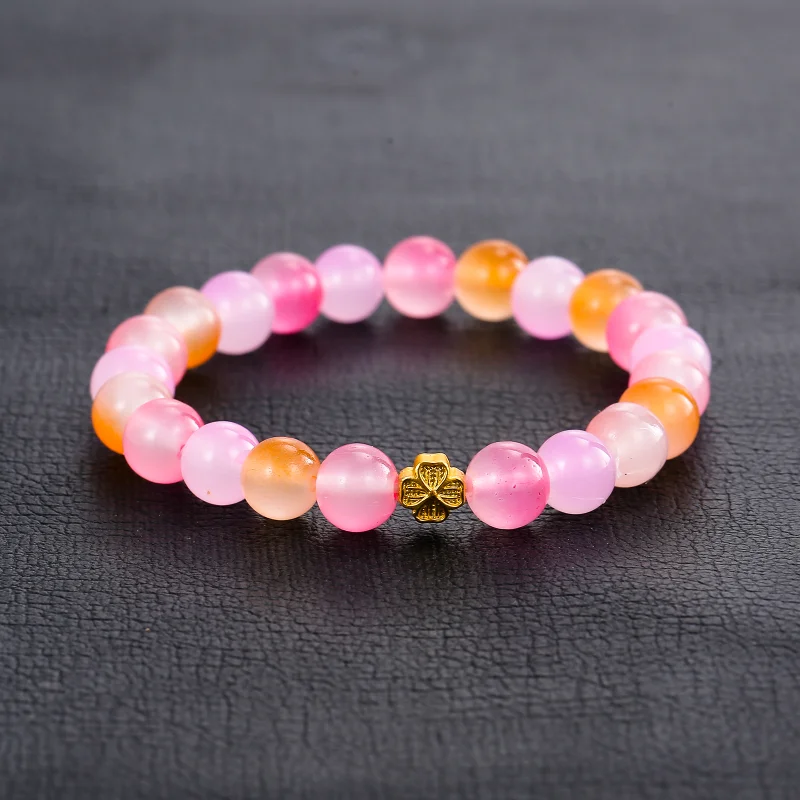 

Adjustable Pink Colorful Crystal Natural Stone Tourmaline Aquamarine Jewelry Male and Female Health Magnetic Gift