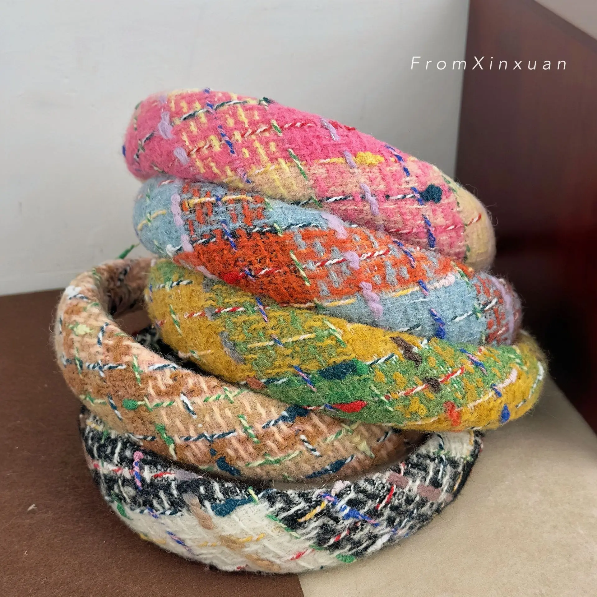 Богемные цветные женские повязки на голову с подкладкой из шерсти