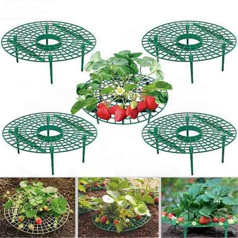 

New-15 Pcs Strawberry Stand Frame Holder Balcony Planting Rack Fruit Support Flower Climbing Vine Pillar Gardening Stand