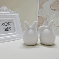 faceless rabbit candle making supplies egg shape rabbit ears crystal glue resin silicone mold handwork gift candle pouring mould