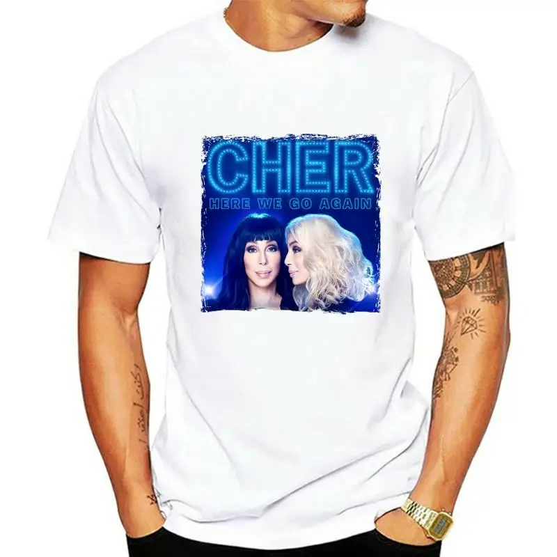 

Cher Here We Go Again Tour Dates 2022 Unisex White T Shirt S-3XL