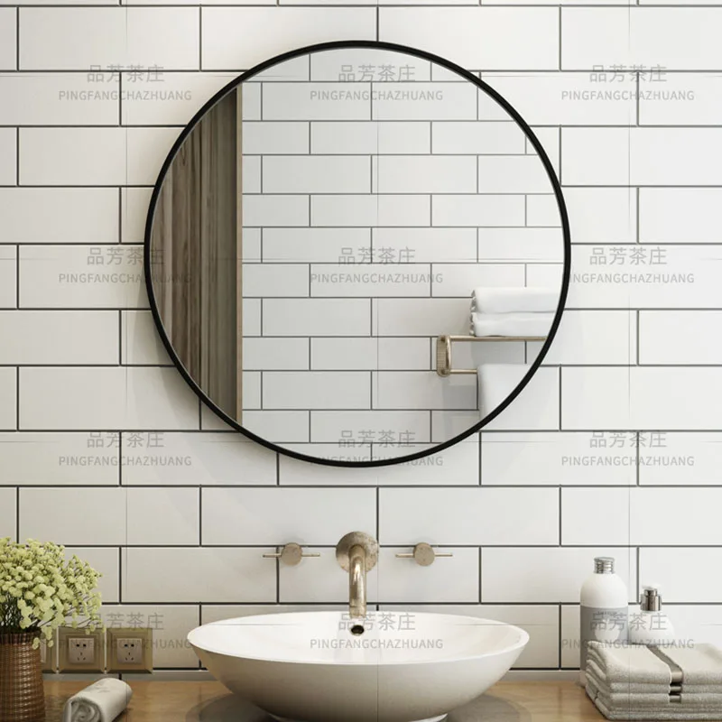 

Bathroom Round Wall Mirror Decorative Nordic Makeup Large Quality Mirror Modern Style Bathroom Espejos Washroom Accessories