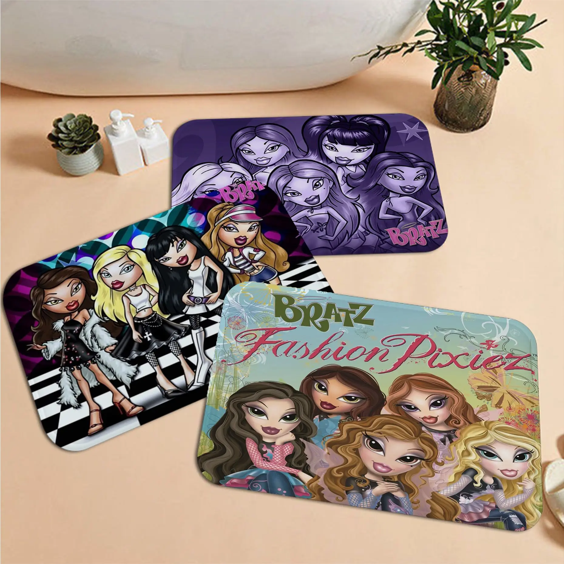

Bratz Dolls Kitchen Mat Cheaper Anti-slip Modern Living Room Balcony Printed Modern Home Decor