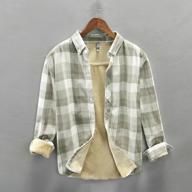 Male Long Sleeve Lapel Cotton Casual Retro Tops Clothing