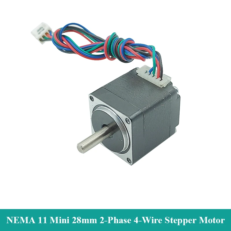 

NEMA 11 Mini 28mm Hybrid Stepper Motor 2-Phase 4-Wire Stepping Motor 1.8 Degree 5mm Shaft for 3D Printer CNC Robot Machinery