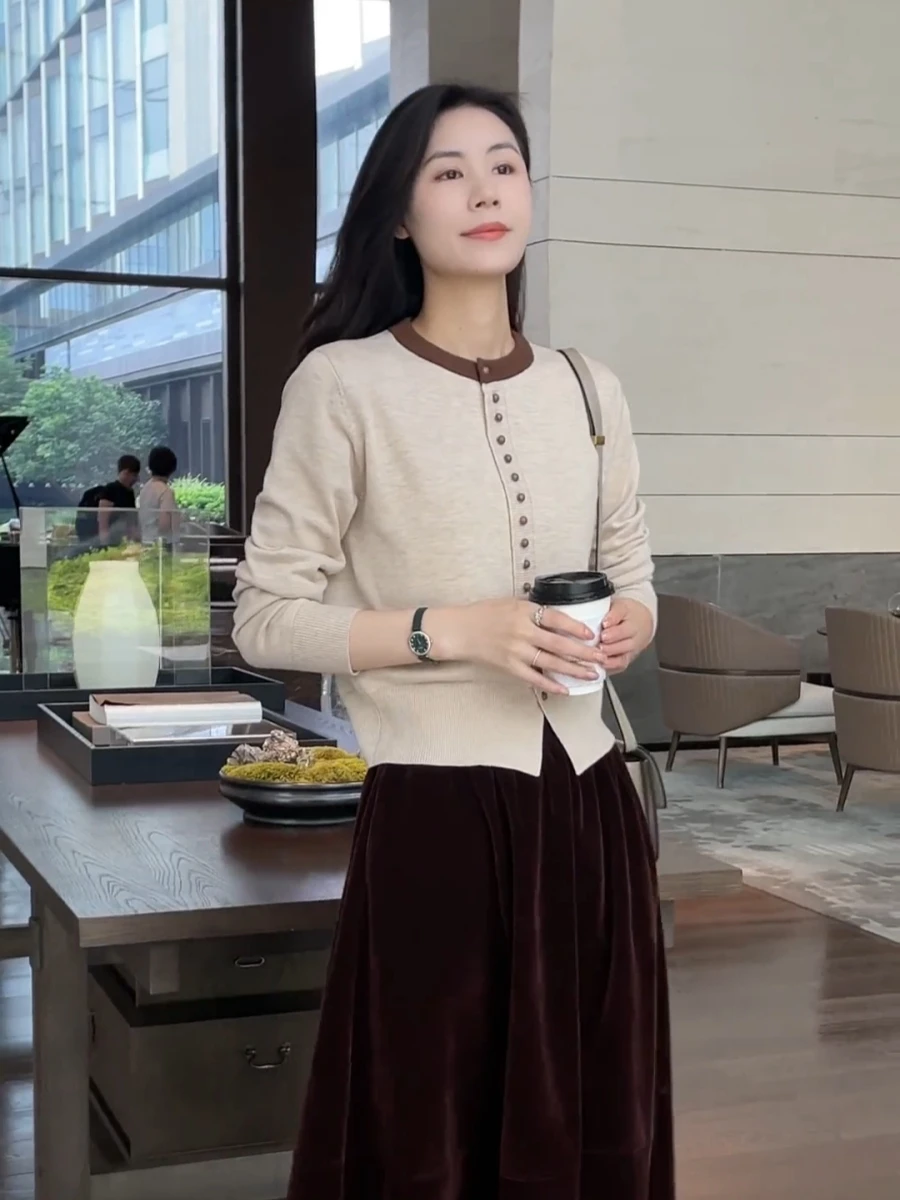 Лоскутное шитье контрастного цвета французская одежда теплая внутренняя