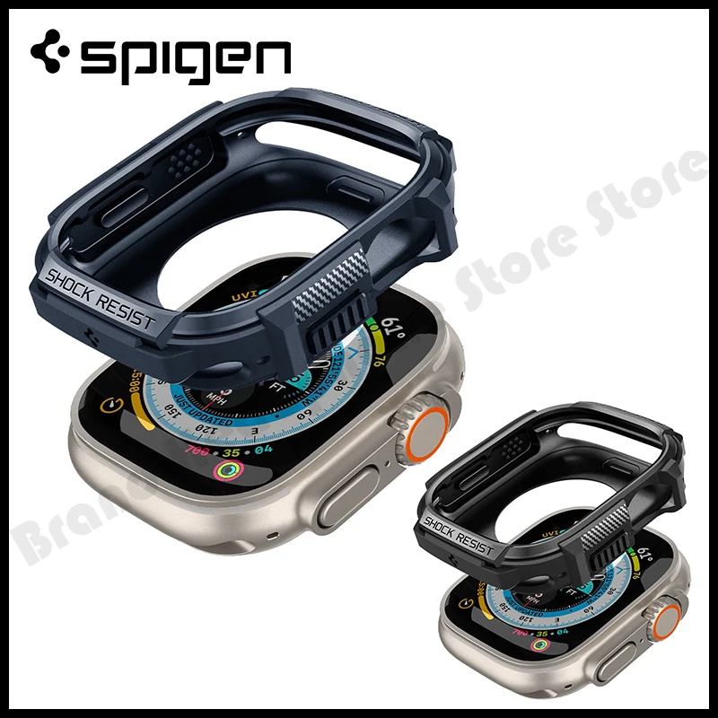 

Spigen Rugged Armor Watch Case Matte TPU Silicone Watch Cover Shockproof For Apple Watch Ultra 8 7 SE 6 5 4 49mm 44mm 41mm 40mm