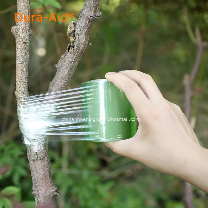 

1 Roll Green Length 220M Width 2/3/4/6/8/10CM Garden Barrier Nursery Tape Stretchable Grafting Film Self-adhesive Stretch Film