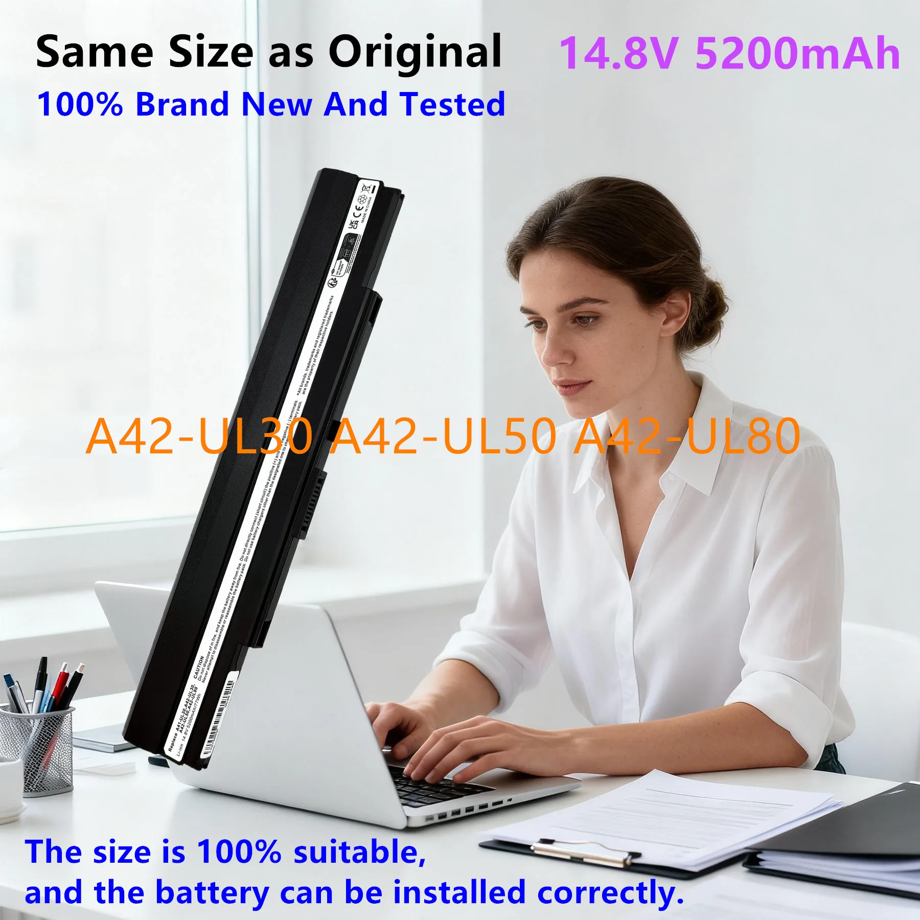 Фото Аккумулятор для ноутбуков Asus A42-UL30, U40S, PL30, A31-UL30, A31-UL50, A31-UL80, A32-UL30, A32-UL50, A32-UL80, A41-UL30, A41-UL50, A41-UL80 №3