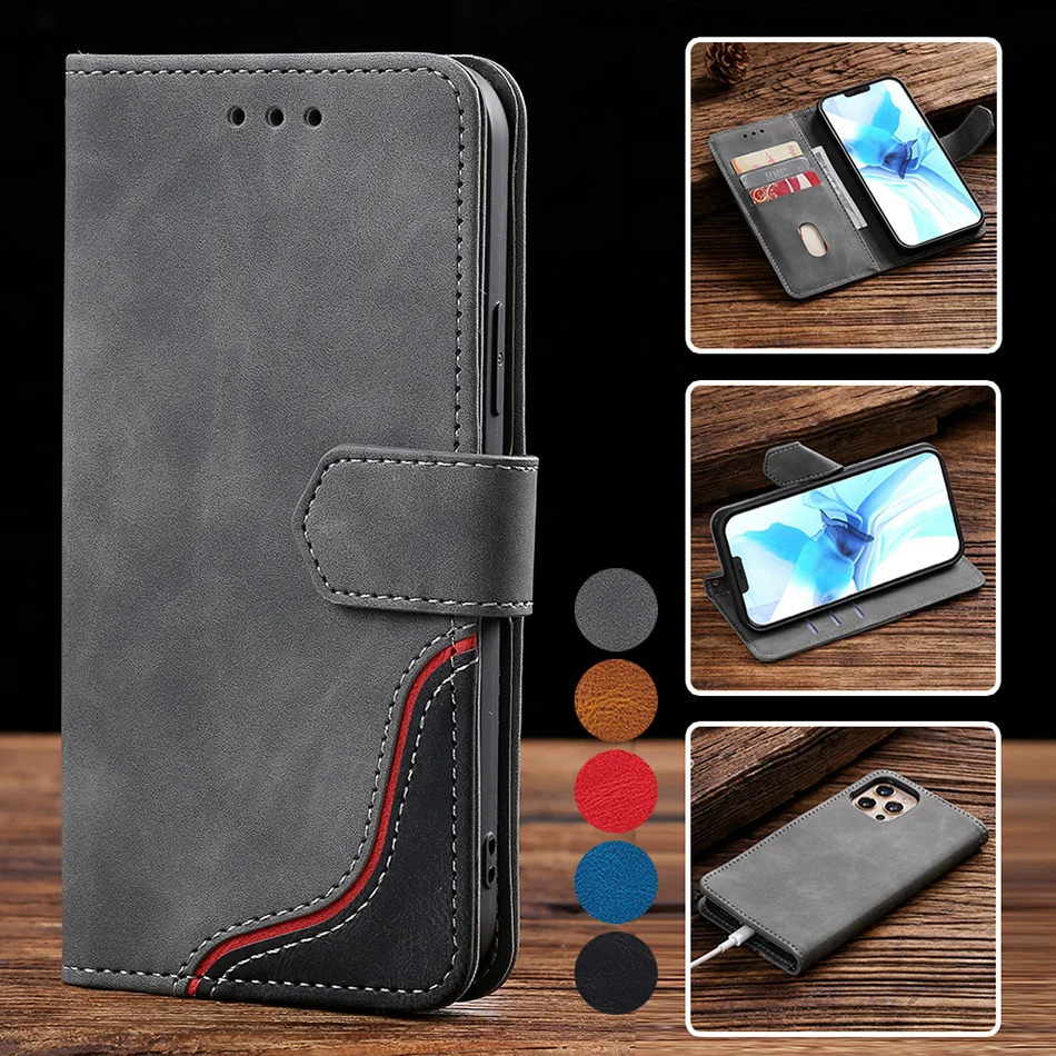 

Etui Wallet Flip Cover For OPPO A15 A15S A72 A73 A93 A54 A74 A94 4G 5G Find X3 Neo Realme C11 C21 Skin Feel Leather Phone Case