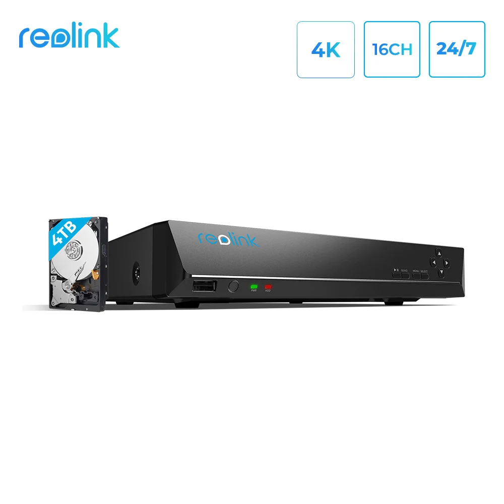 With Built-in 4tb Hdd + 2 Sata Slots For Reolink Hd Ip Camer