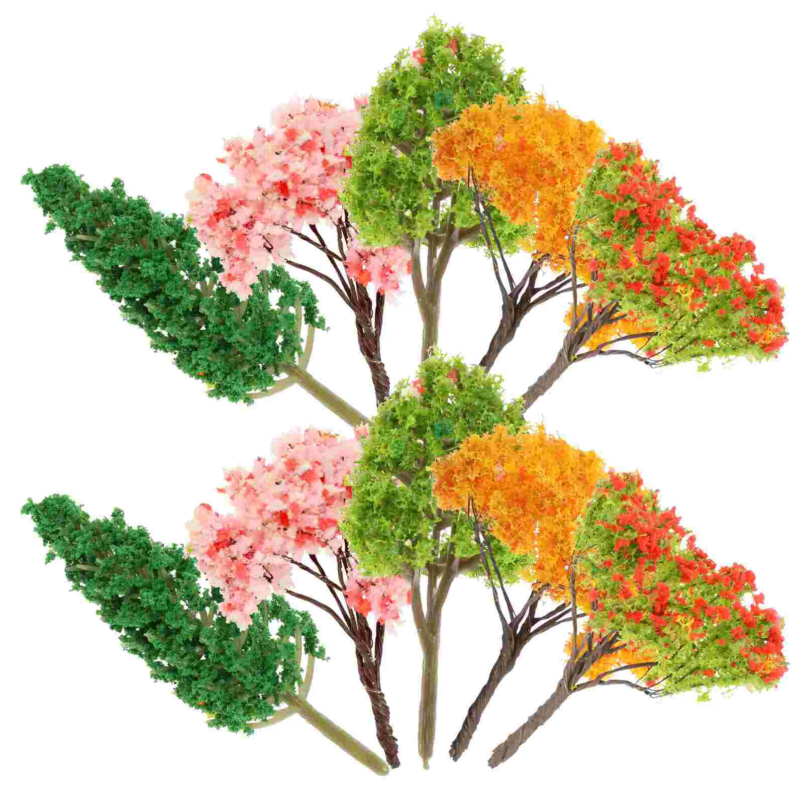 

10Pcs Miniature Model Trees DIY Landscape Miniature Trees Models Sand Table Decors