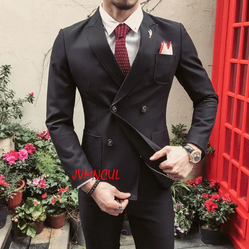 

Custom Colorful Men Suit For Wedding 2Pieces(Jacket+Pant+Tie) Casual Style Fashion Groom Prom Masculino Trajes De Hombre Blazer