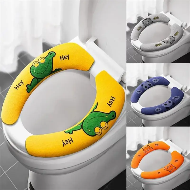 

Soft Universal Toilet Seat Cover Cartoon Toilet Sticky Seat Pad Washable Warmer Seat Lid Cover Cushion batroom accessories