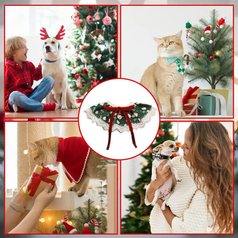 Рождественский нагрудник для домашних животных мягкие регулируемые банданы