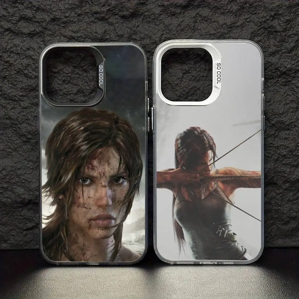 Фото Чехол для телефона T-Tomb Cool R-Raider Lara Croft для iPhone 17,16,15,14,13,12,11, Pro Max, Plus Candy Silver Cover №1