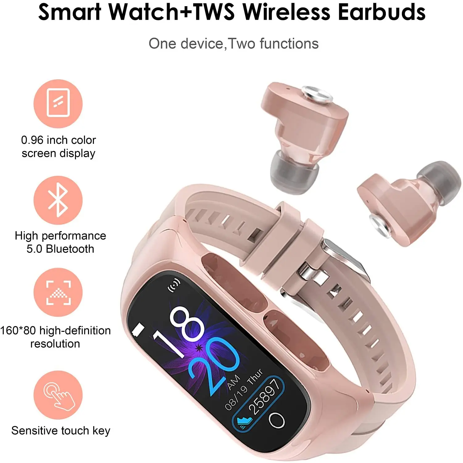 Умные часы-наушники-фитнес-трекер комбинированные беспроводные Bluetooth-наушники 2