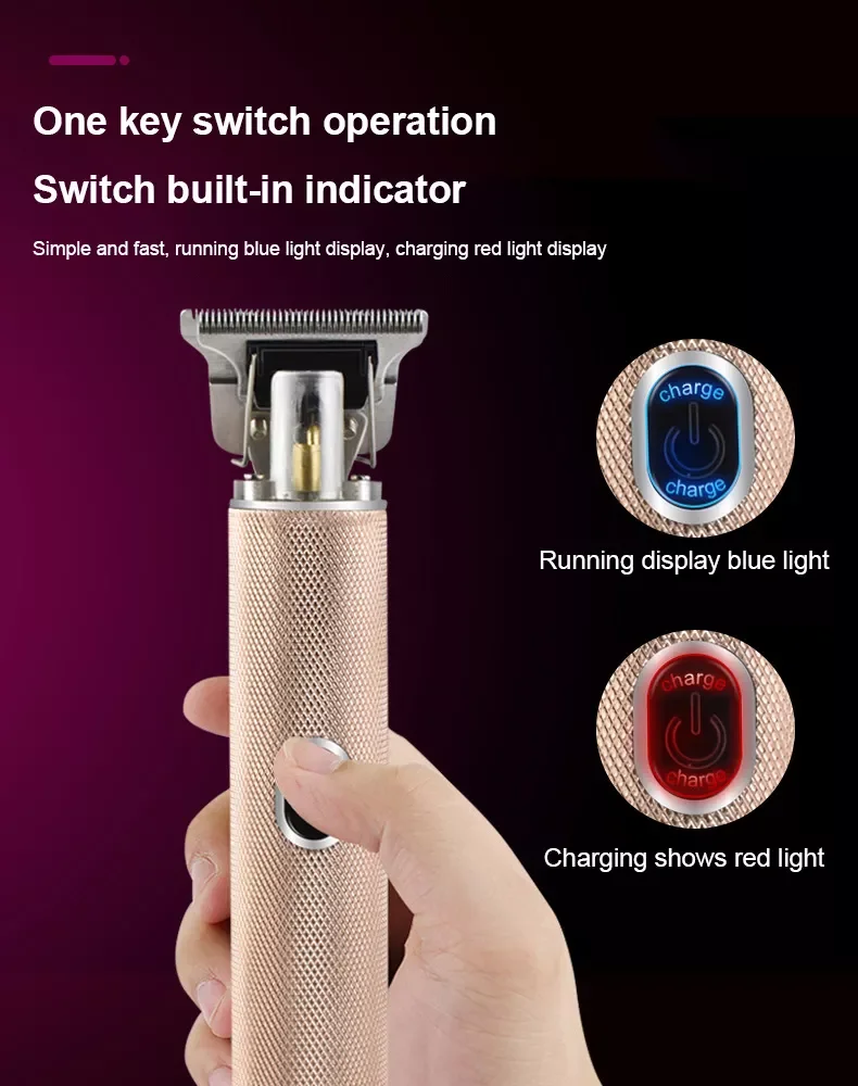 

NEW2023 2 Color Portable Metal Professional T-shaped External Cordless Trimmer Wireless Hair Clipper Set Styling Tools