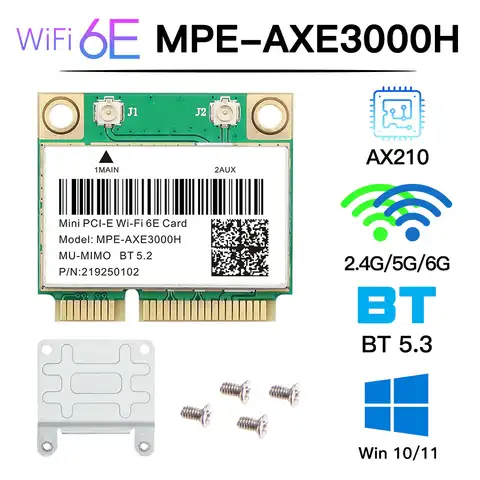 Wi-Fi 6E AX210HMW Mini PCI-E Wi-Fi Карта Bluetooth 5,3 для Intel AX210 сетевая карта Wi-Fi 6 AX200 802.11AX беспроводной адаптер