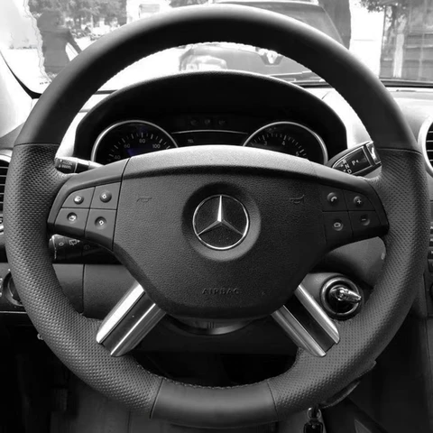 Оплетка на руль автомобиля из натуральной кожи 100%, подходит для Mercedes Benz W164 M-Class ML350 ML500 X164 GL-Class GL4