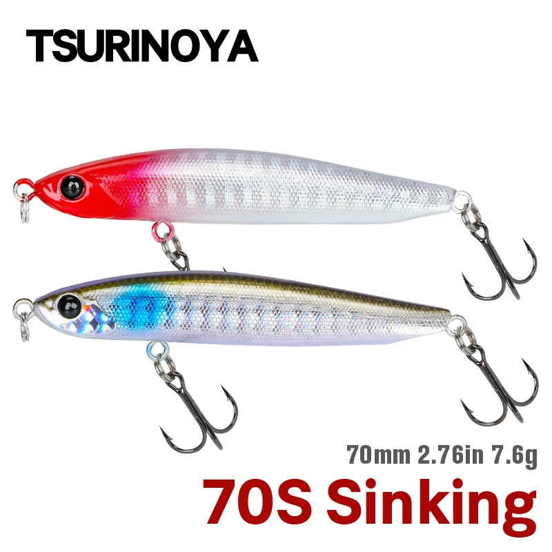 

Рыболовная приманка TSURINOYA 70S, 70 мм, 7,6 г, Тонущий Карандаш, меч, 0,28 м/с, искусственная окуня, форель, плавная, тонкая, длинная, жесткая приманка д...