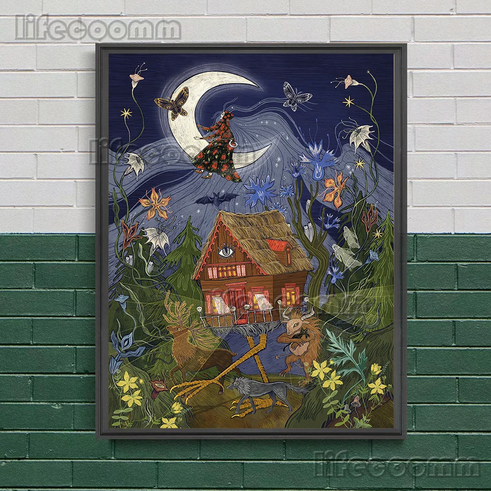 

Художественный плакат "Baba Yaga и волшебный лес"