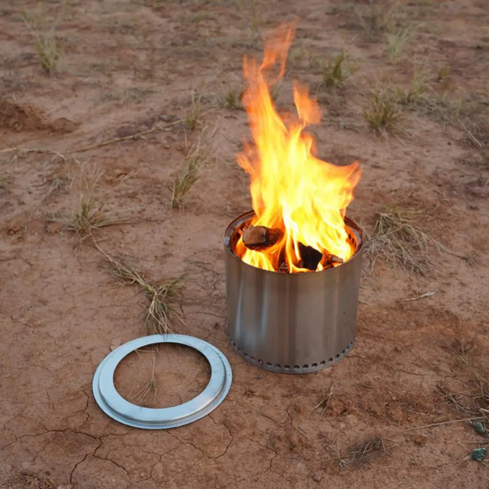 

Stainless Steel Heater Portable Saving Space Camping Stove Equipments Mini Outdoor Tabletop Fire Pit Wood Safe Burning Gases