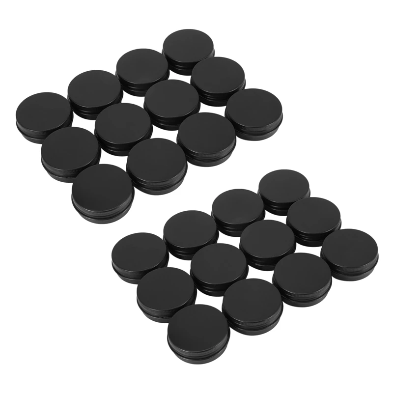 

Черные алюминиевые жестяные банки с круглой винтовой крышкой, 24 шт., 1 унция, металлические банки для хранения