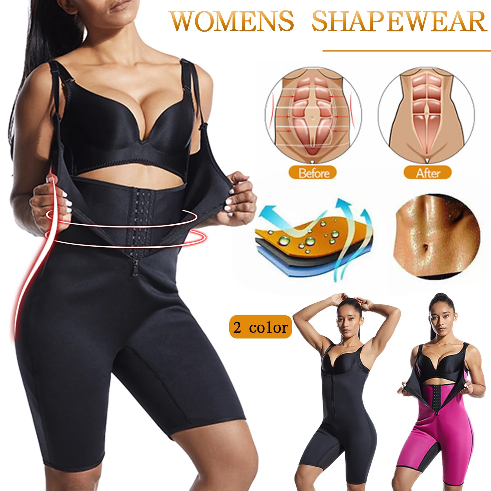 

Small Waist Trainer Bodysuit Suit Breast Women Support Shapewear Yoga Clothes Corset Sweat Body Sculpting Black plus Body Suit