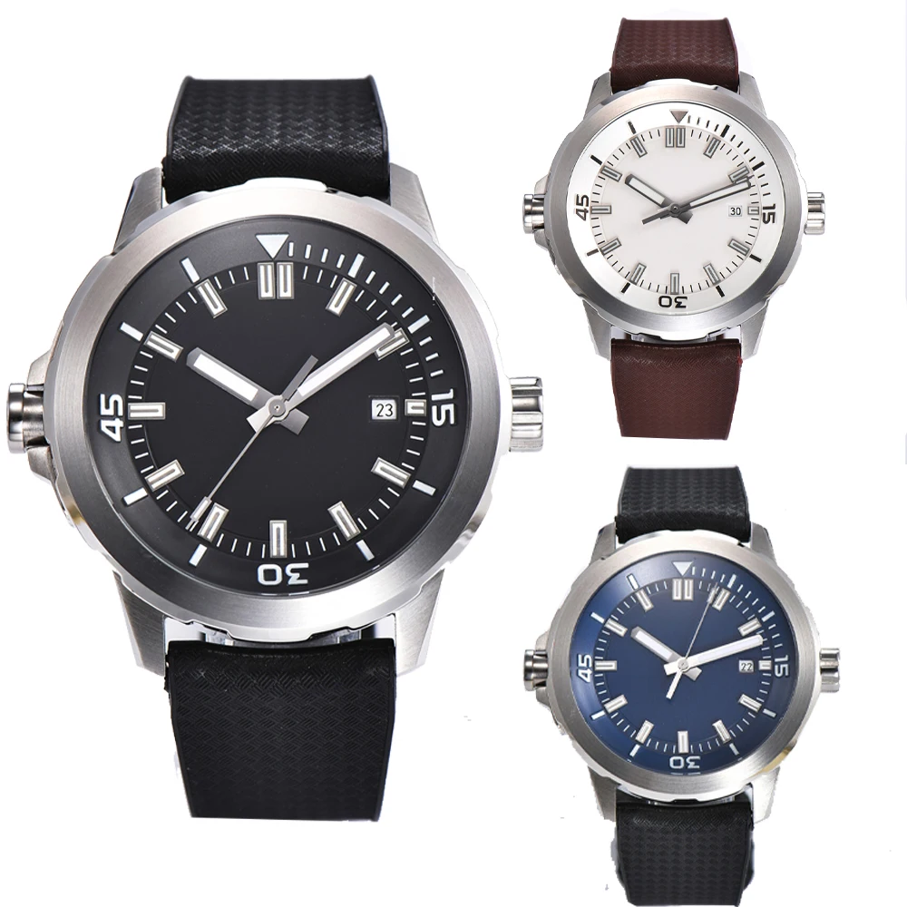 

45mm Men Watch Luminous Sterile Dial Rubber Strap 45mm Sport Miyota Mechanical Man Clock Waterproof Automatic Wristwatch