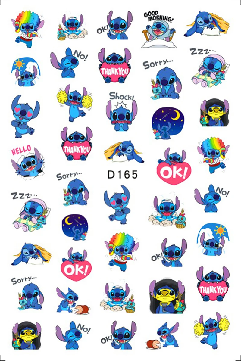 

1 pçs novos desenhos animados disney adesivos de unhas moda ponto bonito mickey minnie amor decoração de unhas apliques suprimentos de unhas peças de unhas