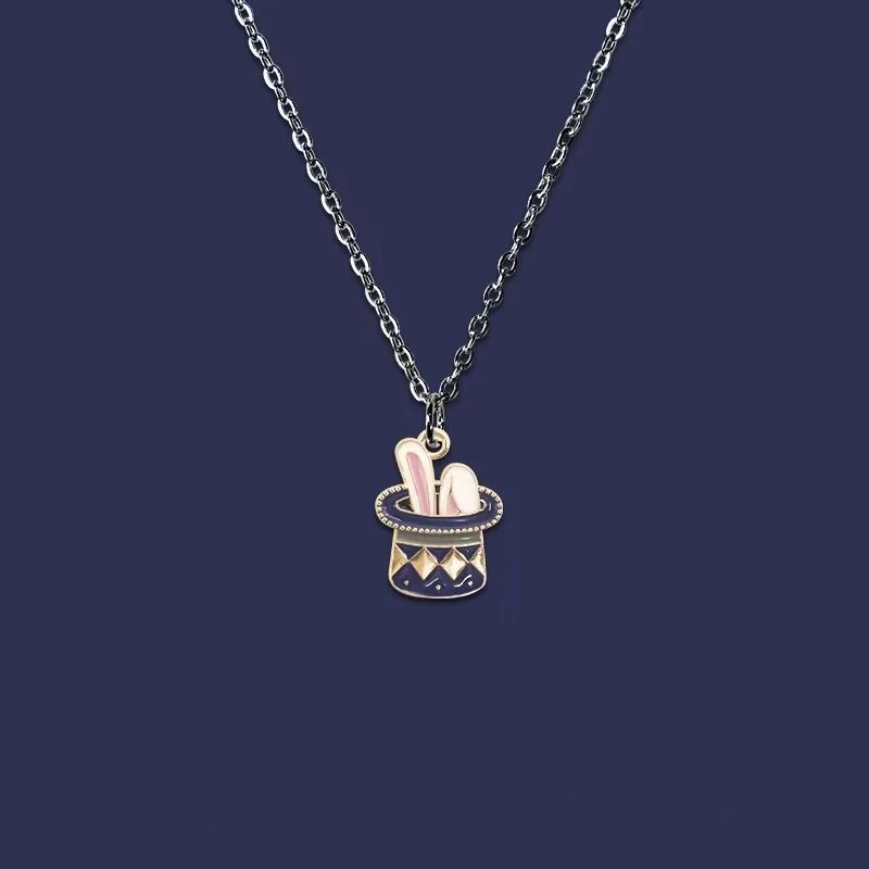 

Cute Necklace for Girls Cartoon Magic Hat Rabbit Pendant Chain Choker for Women Party Dating Birthday Gift Jewelry