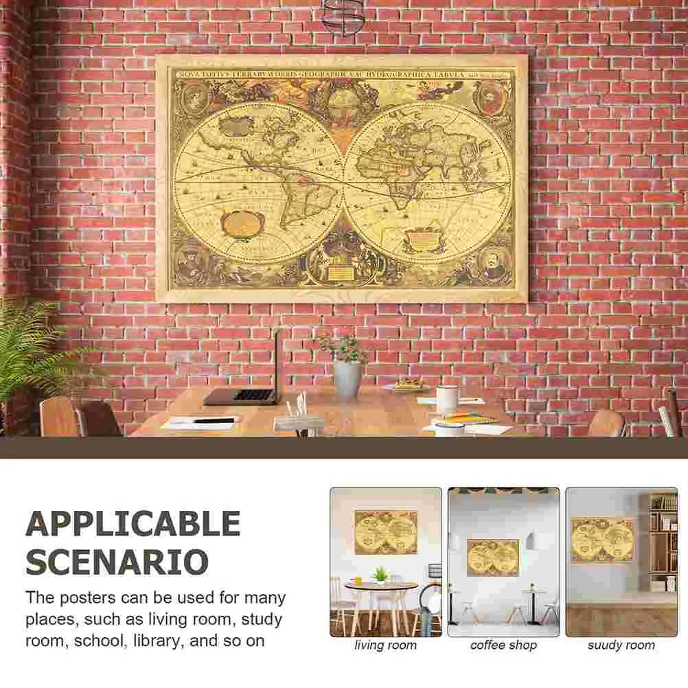 

20 Pcs Nautical Chart Poster Retro Posters Wall Decor Picture World Map Pattern Kraft Paper Painting Office Background