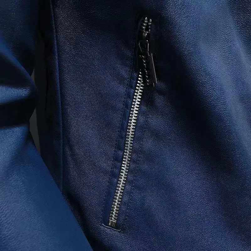 Мужская модная деловая односекционная кожаная куртка Mercedes Benz на молнии