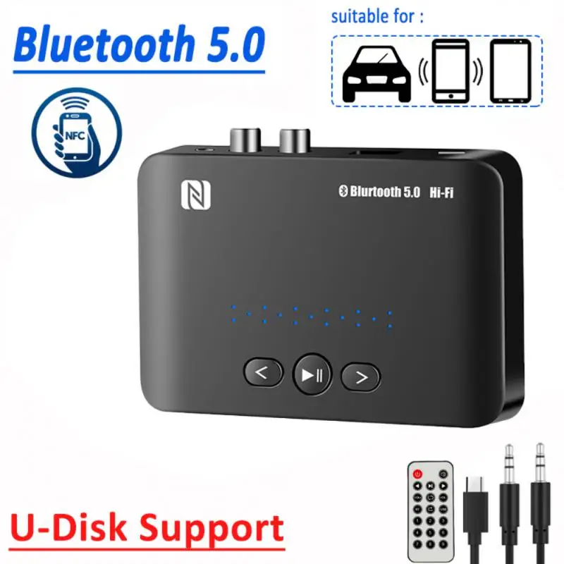 

T10 NFC5.0 Blue-tooth Receiver AUX Interface 3.5m Transfer Old-fashioned Speaker Amplifier Stereo Music Audio Wireless Adapter