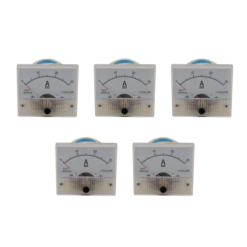 

5X 85C1-A Dc Analog Ampere Meter Panel Meter Gauge 30A Amp Gauge Current Mechanical Ammeters