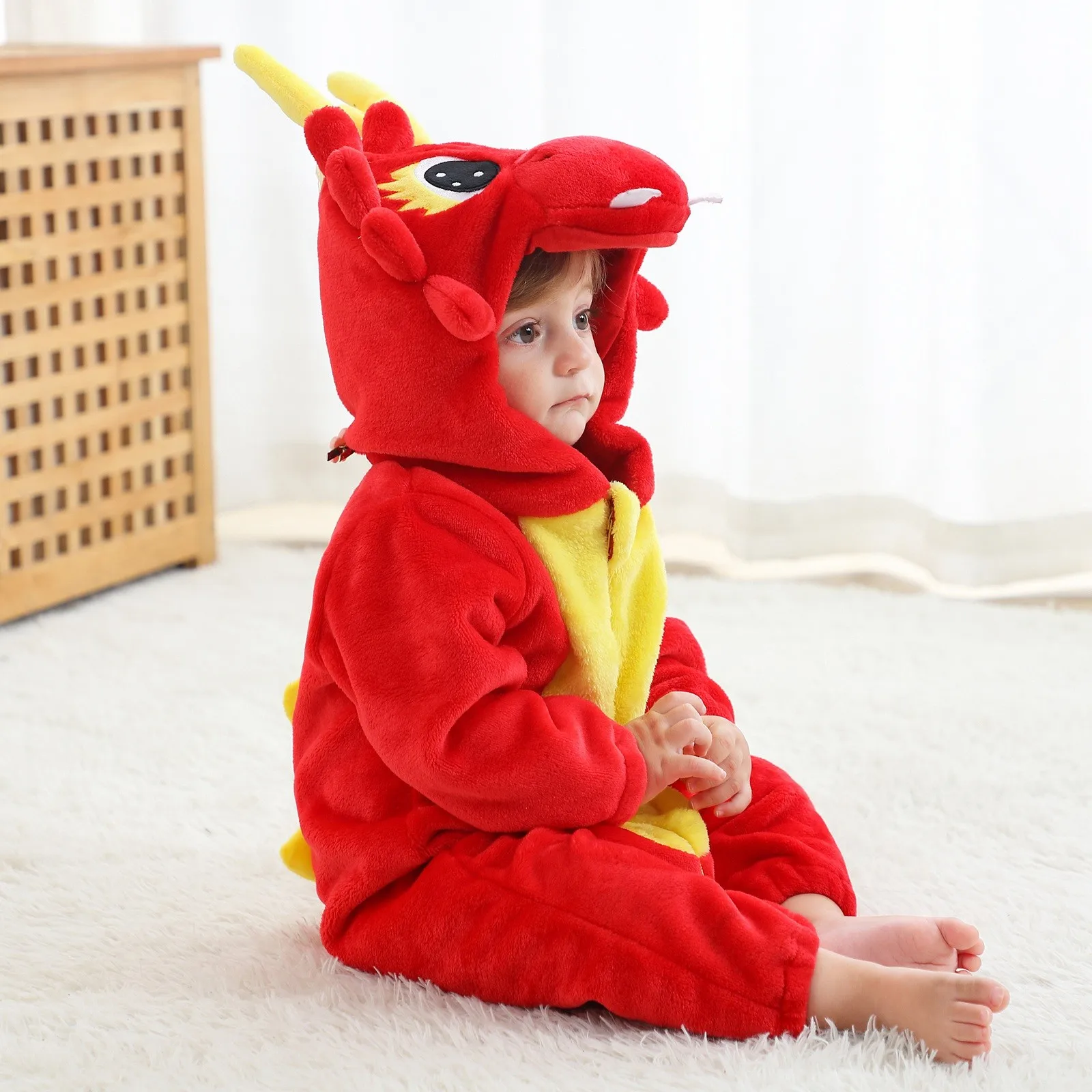 Kids Cartoon Pajamas Suit Onesie For Children Onsie Boy Girls Fleece Full Body Pijama One-Piece Overall Whole Bodysuit