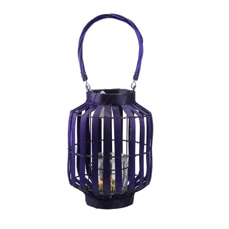 

Tropicalia Deep Purple Cabana Tiki Bar Votive Candle Holder Lantern