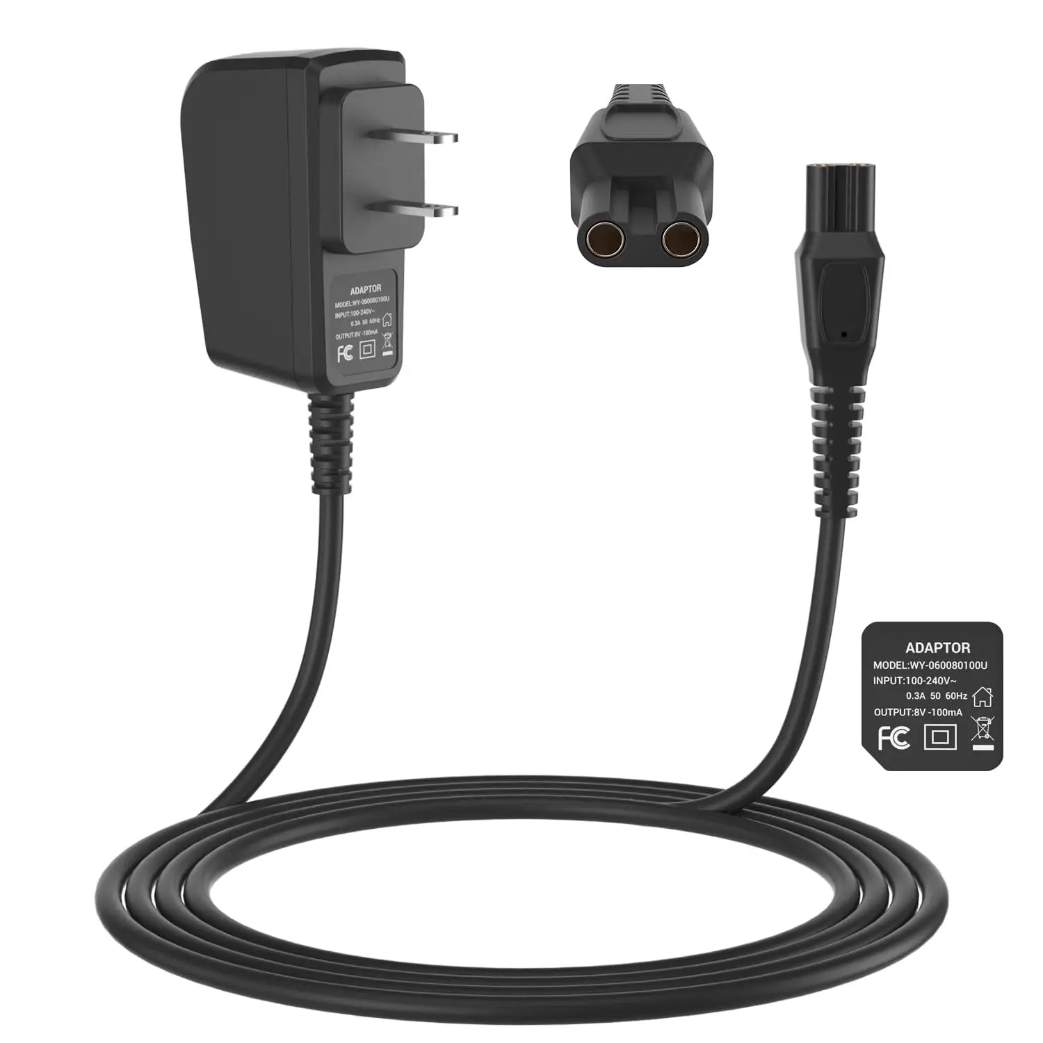 8V Power Adapter Shaver Charger Fit for Philips HQ850 Norelco Oneblade QP2630 QP2530 Replacement Power charging cable,Trimmer