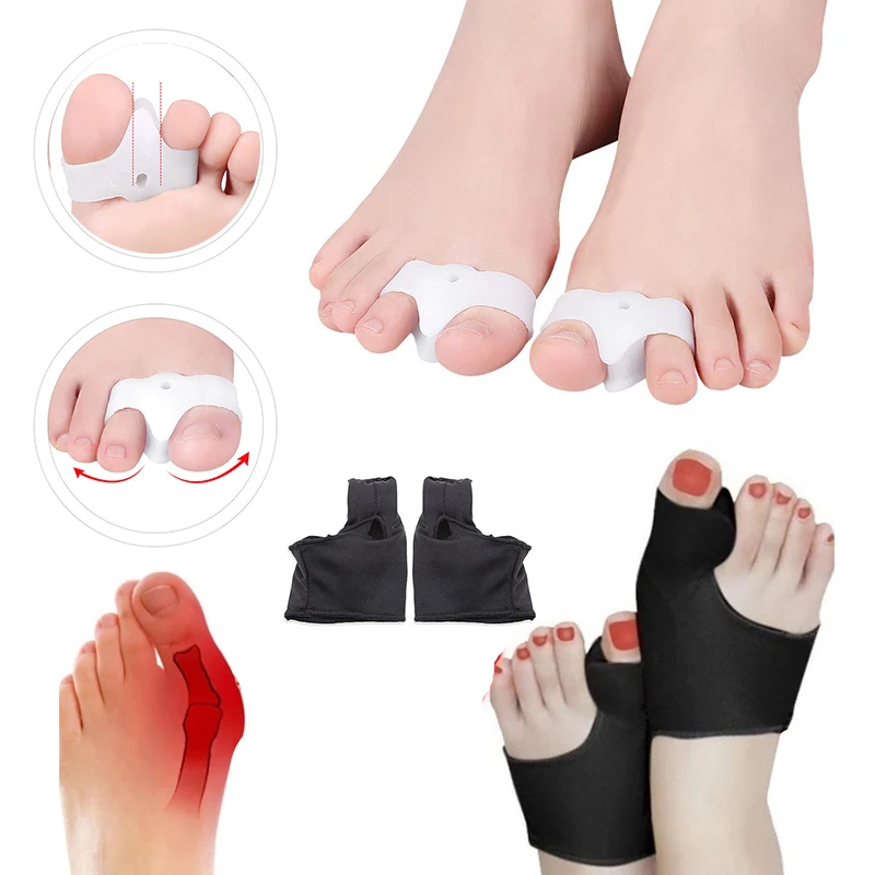 

Sdotter 1/2Pair Toe Corrector Orthotics Foot Care Bone Thumb Adjuster Correction Pad Soft Pedicure Socks Bunion Splint Feet Stra