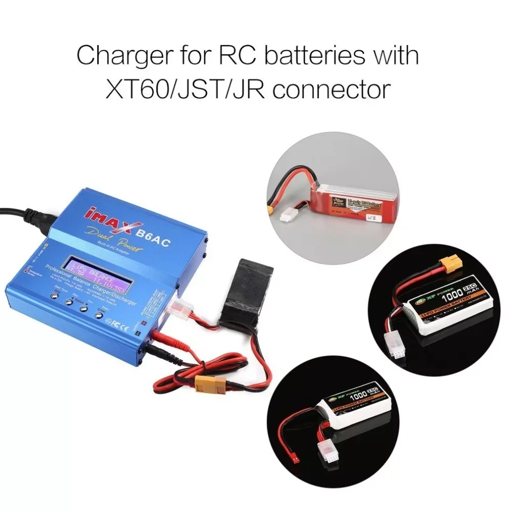 

NEW2023 iMAX B6AC 80W 6A Lipo NiMh Li-ion Ni-Cd AC/DC RC Balance Charger 10W Discharger for RC Car Helicopter Drone Airplane Bat