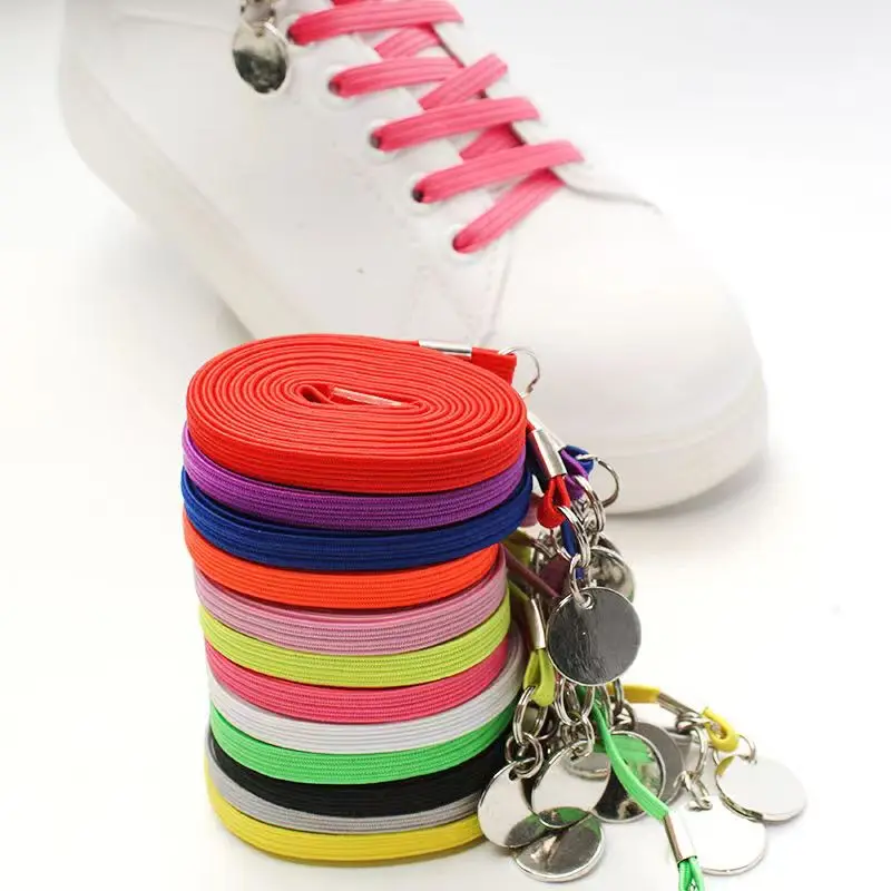 1 Pair No Tie Shoelaces Leisure Sneakers Flat Shoelace One Hand Quick Metal Locking Lazy Shoe Laces Unisex
