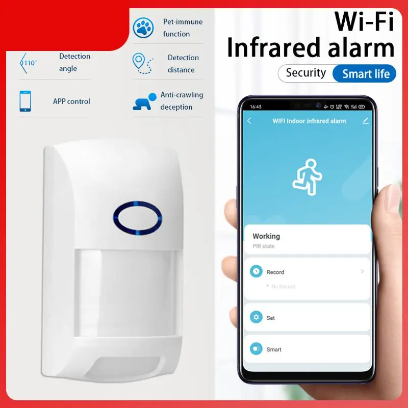 

Wifi Wifi Infrared Detectors 2023 New Tuya Smart Wifi Infrared Detectors Crawling Through Detection Alarm Ultra-wide Detection