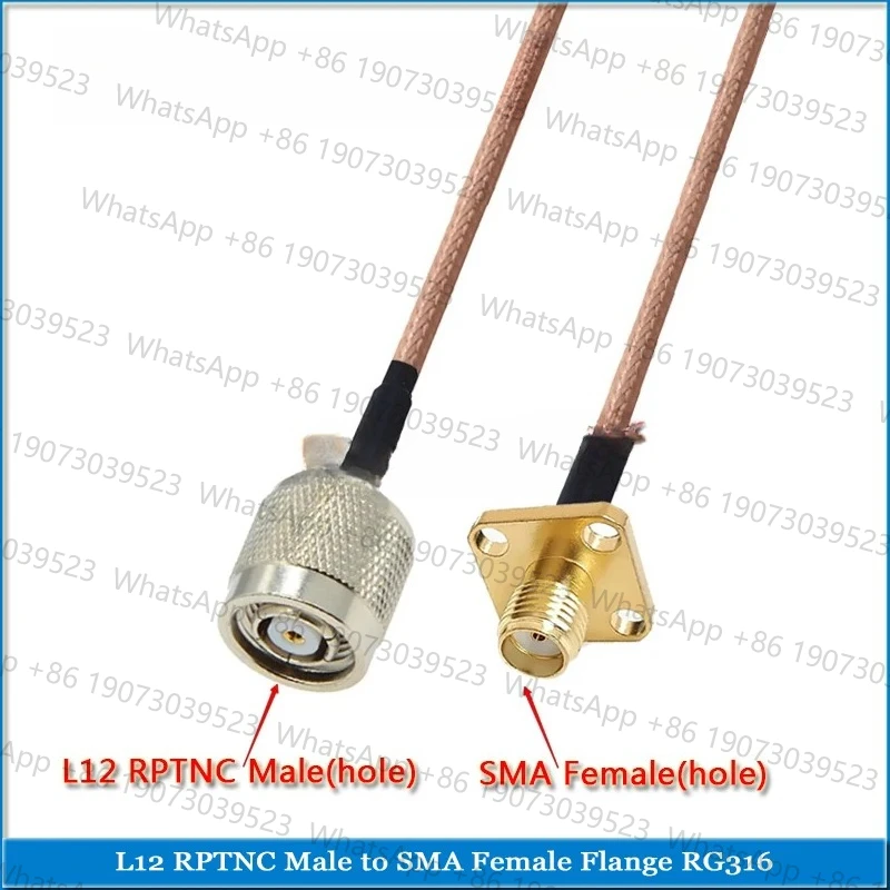 Фото L12 RPTNC RP-TNC к SMA Male RP-SMA RPSMA Прямоугольный 90 градусов к RPTNC 50 Ом Перемычка с косичкой RG316 Коаксиальный №3