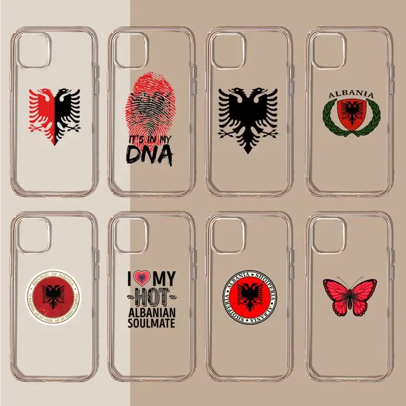 

Albania Albanians Flag Phone Case Transparent soft For iphone 11 13 12 14 x xs xr pro max mini plus