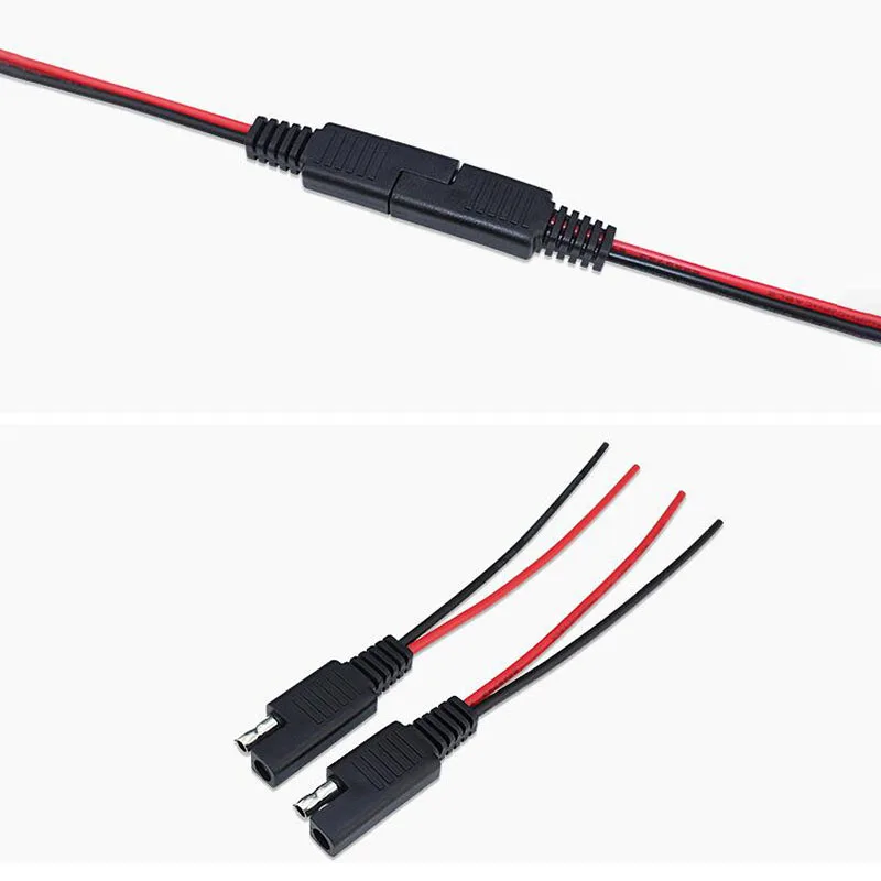 

_ 18AWG 10 см SAE Штекерный женский кабель удлинитель питания, провод для самостоятельной сборки автомобильного солнечного аккумулятора, провод