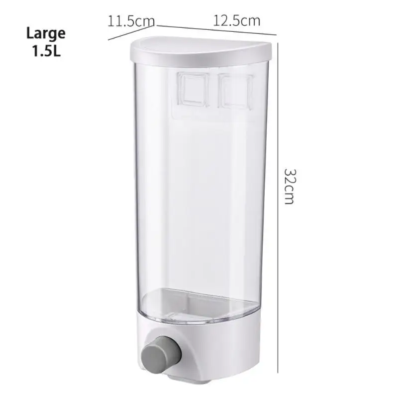 

1L/1.5L Sealed Rice Storage Box Wall Mounted Cereal Grain Container Dry Food Dispenser Grain Storage Jar Kitchen Storage Tools