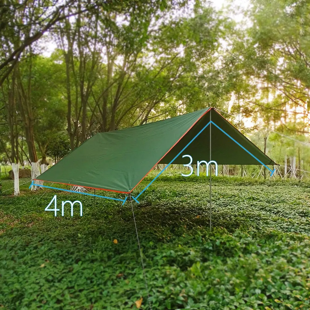 

3x4m 3x5m Awning Waterproof Tarp Tent Shade Ultralight Garden Canopy Sunshade Outdoor Camping Hammock Rain Fly Beach Sun Shelter