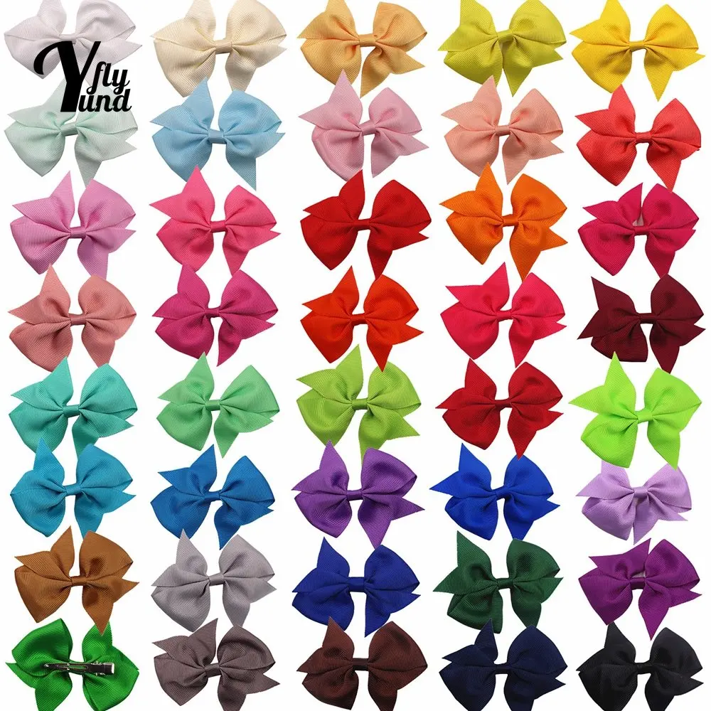 

Yundfly 3.2" 10PCS Solid Grosgrain Ribbon Bows Clips Baby Kids Hairpin Boutique Hair Clip Women Adult Headwear Hair Accessories