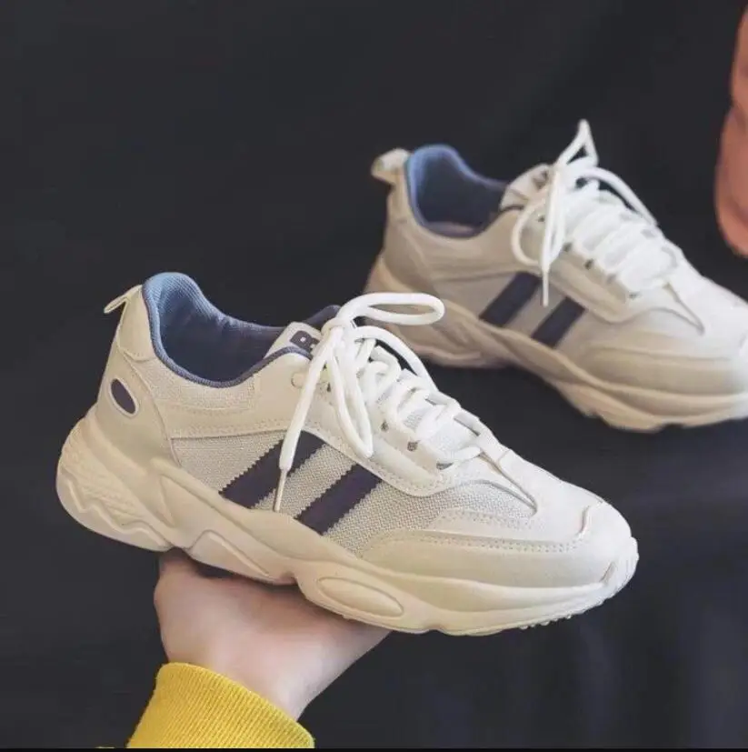 

Женские спортивные кроссовки, белые дышащие кроссовки на толстой подошве, Вулканизированная подошва, Повседневная теннисная обувь для бег...